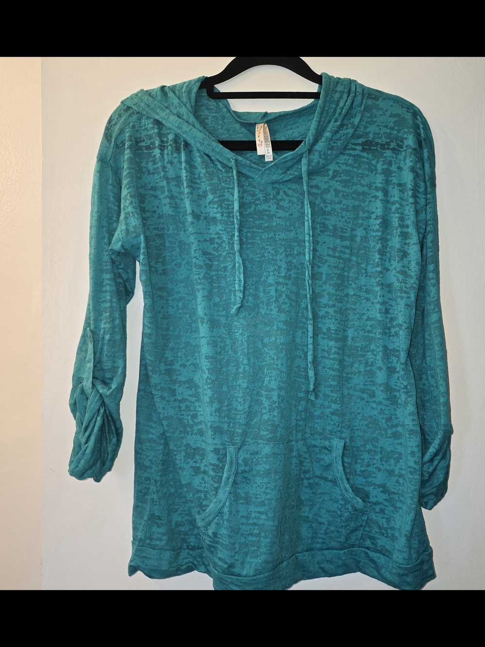Color Story Teal Burnout Hoodie